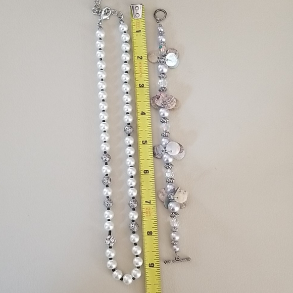 Vintage Faux Pearl and Shell 3 Piece Lot Bundle - Picture 9 of 16